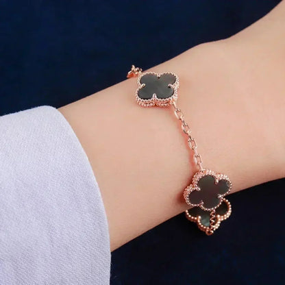 [VCA]CLOVER 5 MOTIF GRAY MOP  BRACELET