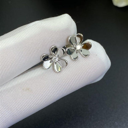 [VCA]FRIVOLE MINI SILVER FLOWER EARRINGS