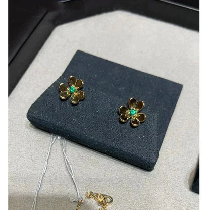 [VCA]FRIVOLE  FLOWER MALACHITE EARRINGS