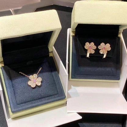 [VCA]FRIVOLE PINK GOLD FLOWER DIAMOND EARRINGS