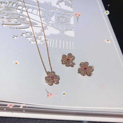 [VCA]FRIVOLE ROSE GOLD FLOWER DIAMOND NECKLACE