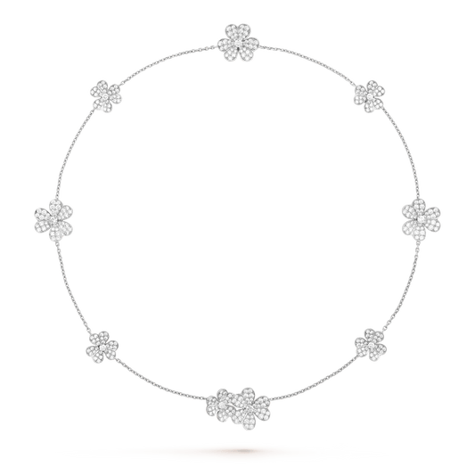 [VCA]FRIVOLE SILVER 9 FLOWERS NECKLACE