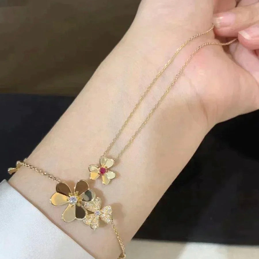 [VCA]FRIVOLE GOLD FLOWER NECKLACE