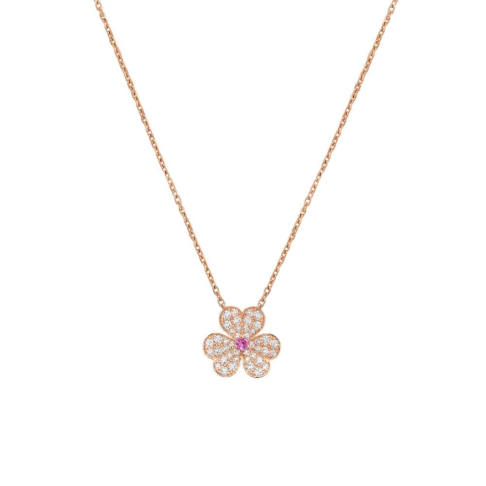 [VCA]FRIVOLE ROSE GOLD FLOWER DIAMOND NECKLACE