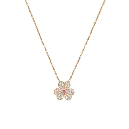 [VCA]FRIVOLE ROSE GOLD FLOWER DIAMOND NECKLACE