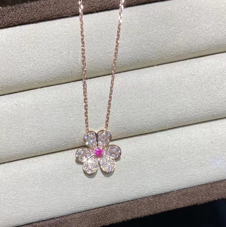 [VCA]FRIVOLE ROSE GOLD FLOWER DIAMOND NECKLACE