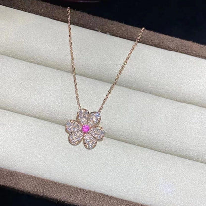 [VCA]FRIVOLE ROSE GOLD FLOWER DIAMOND NECKLACE