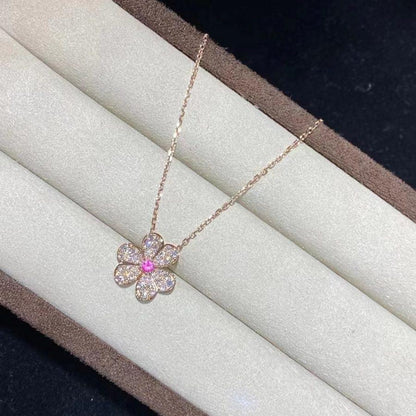 [VCA]FRIVOLE ROSE GOLD FLOWER DIAMOND NECKLACE