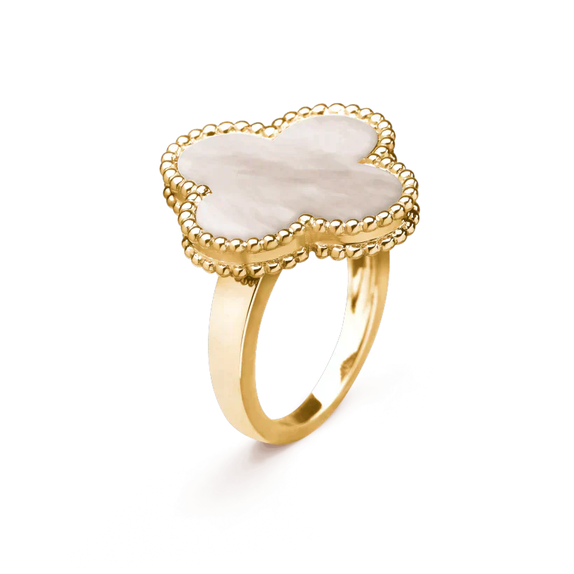 [VCA]CLOVER WHITE MOP RING