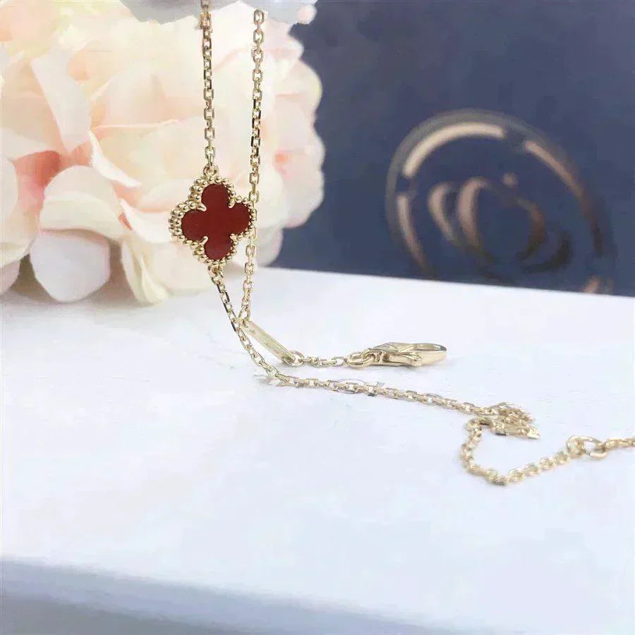 [VCA]CLOVER  CARNELIAN SINGLE FLOWER BRACELET