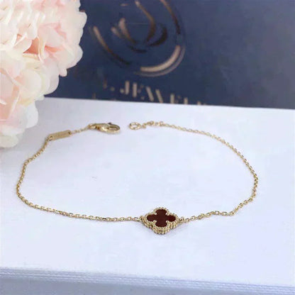 [VCA]CLOVER  CARNELIAN SINGLE FLOWER BRACELET