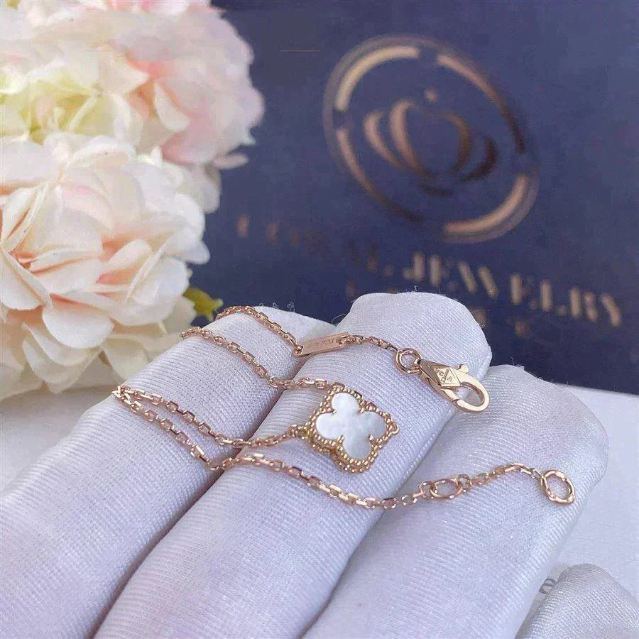 [VCA]CLOVER WHITE MOP SINGLE FLOWER BRACELET