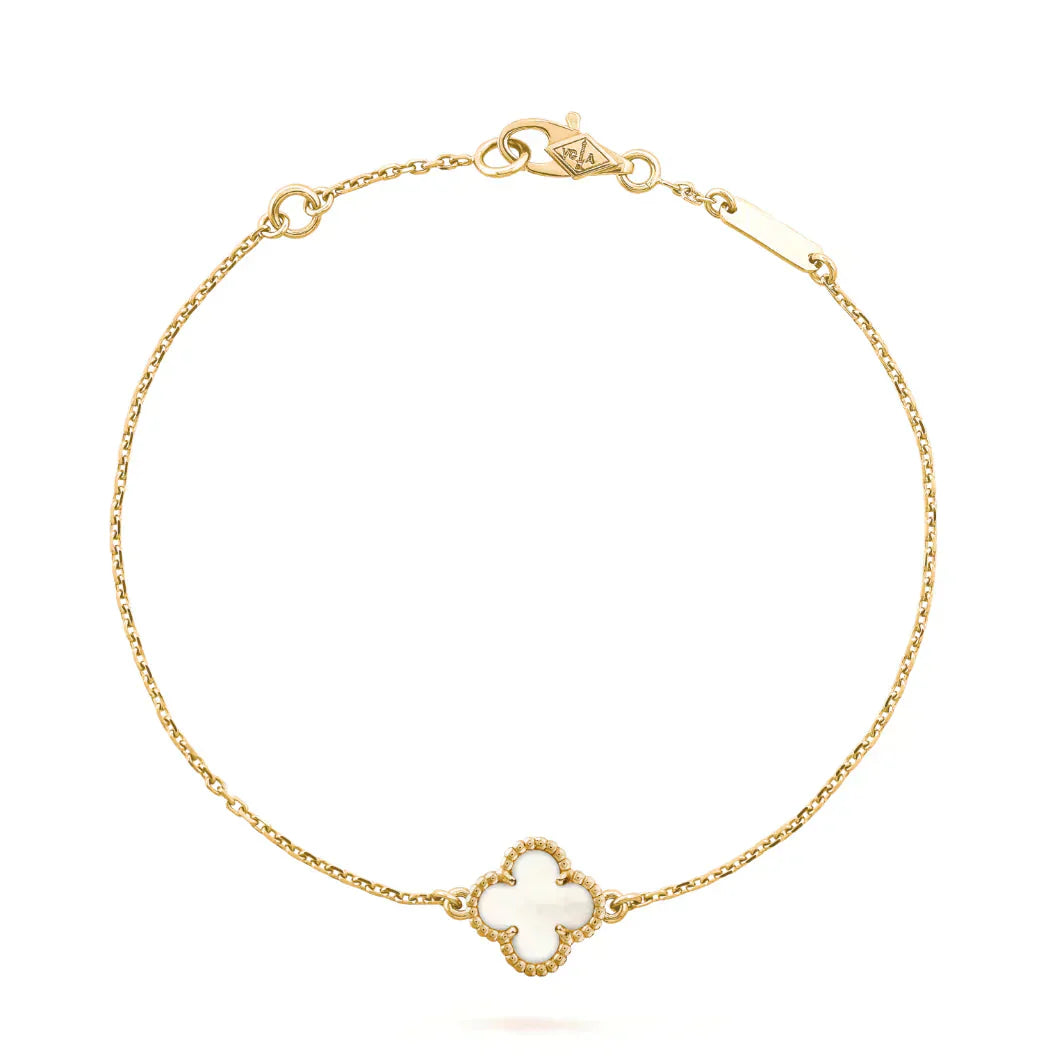 [VCA]CLOVER WHITE MOP SINGLE FLOWER BRACELET