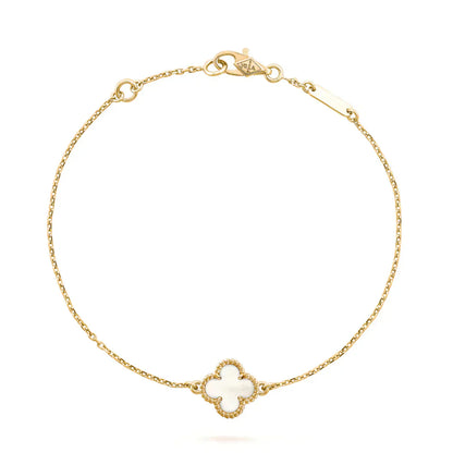 [VCA]CLOVER WHITE MOP SINGLE FLOWER BRACELET