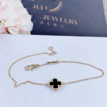 [VCA]CLOVER ONYX SINGLE FLOWER BRACELET