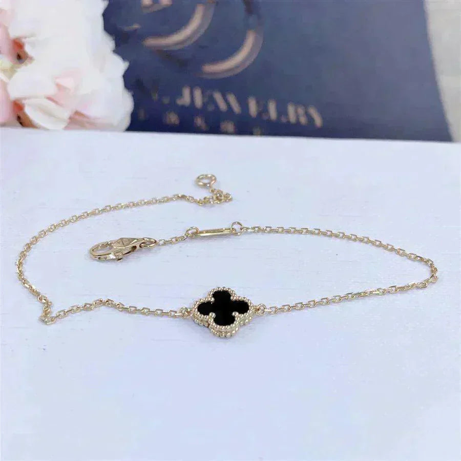 [VCA]CLOVER ONYX SINGLE FLOWER BRACELET