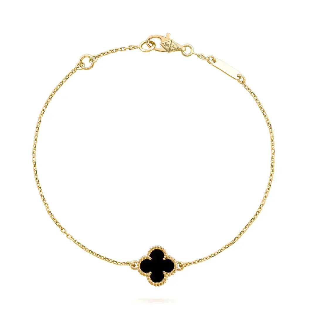 [VCA]CLOVER ONYX SINGLE FLOWER BRACELET