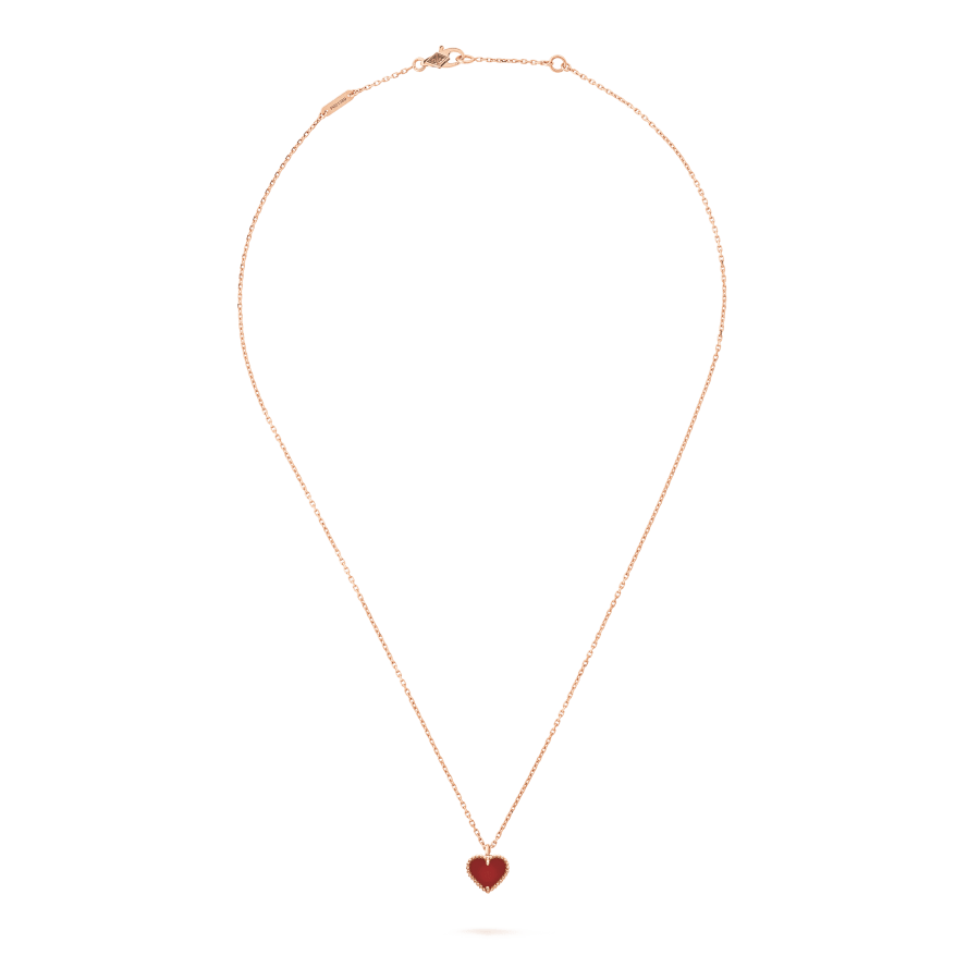 [VCA]SWEET CLOVER CARNELIAN HEART NECKLACE