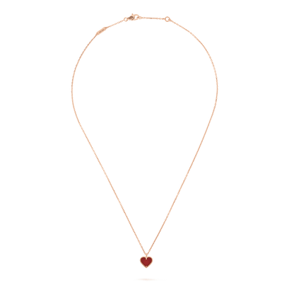 [VCA]SWEET CLOVER CARNELIAN HEART NECKLACE