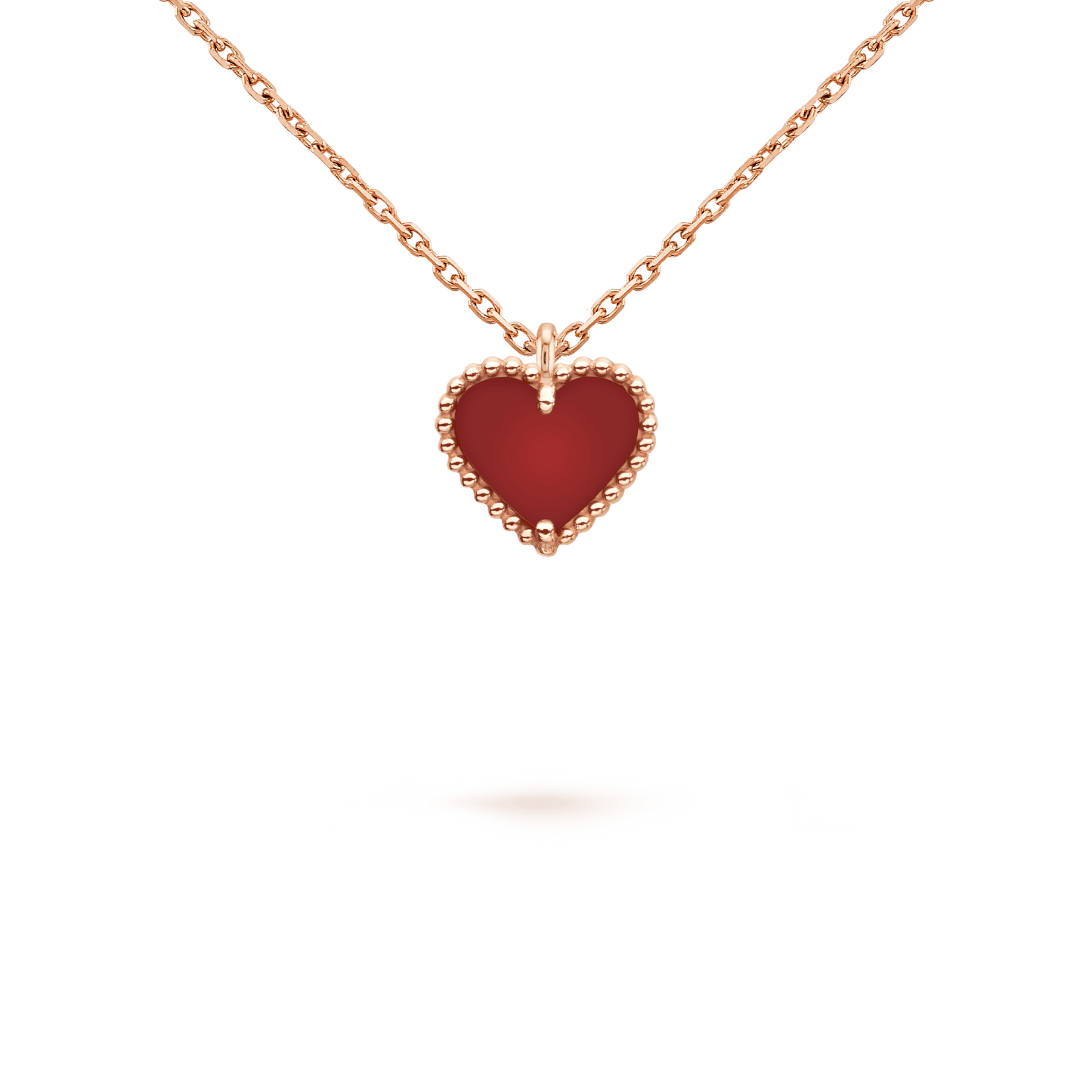 [VCA]SWEET CLOVER CARNELIAN HEART NECKLACE