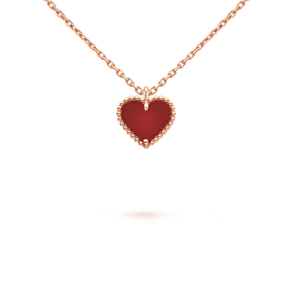 [VCA]SWEET CLOVER CARNELIAN HEART NECKLACE