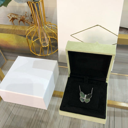 [VCA]LARGE BUTTERFLY SILVER PENDANT DIAMOND NECKLACE