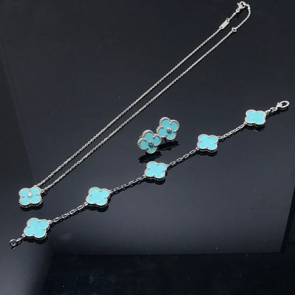 [VCA]CLOVER 1 DIAMOND BLUE SKY SILVER EARRINGS