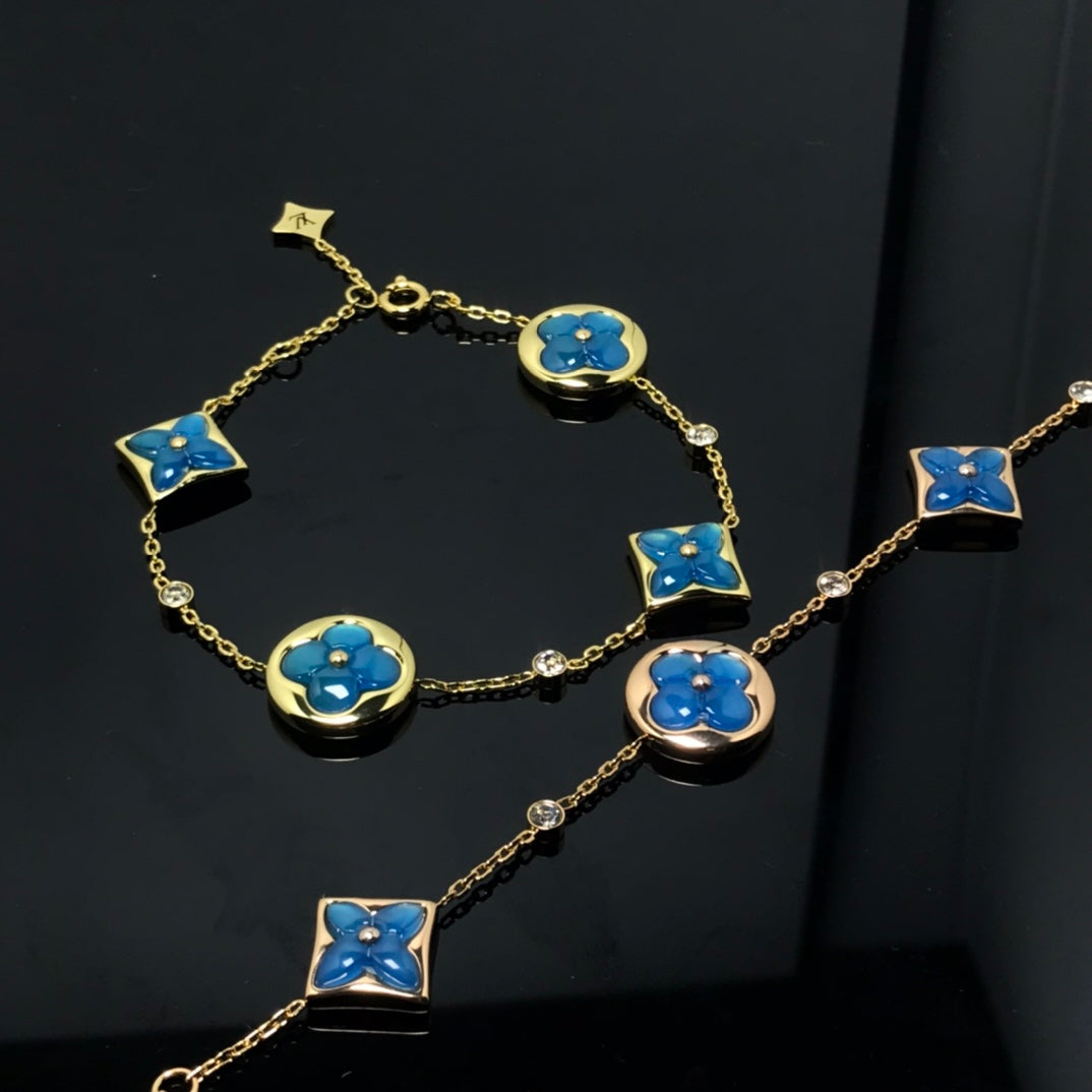 [Loui]STAR AND SUN 4 MOTIF BLUE BRACELET