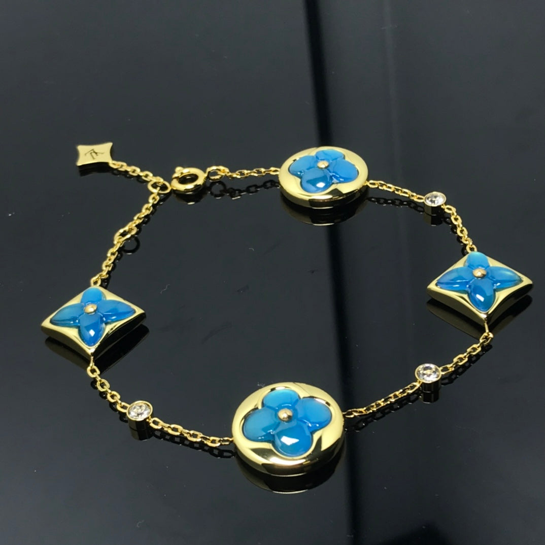 [Loui]STAR AND SUN 4 MOTIF BLUE BRACELET