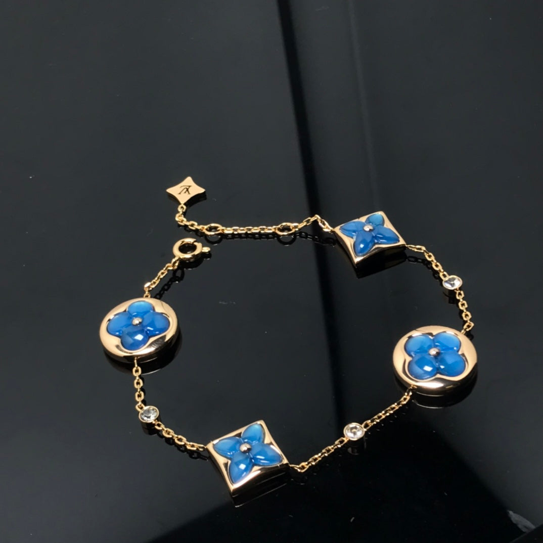 [Loui]STAR AND SUN 4 MOTIF BLUE BRACELET