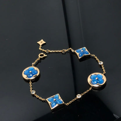 [Loui]STAR AND SUN 4 MOTIF BLUE BRACELET