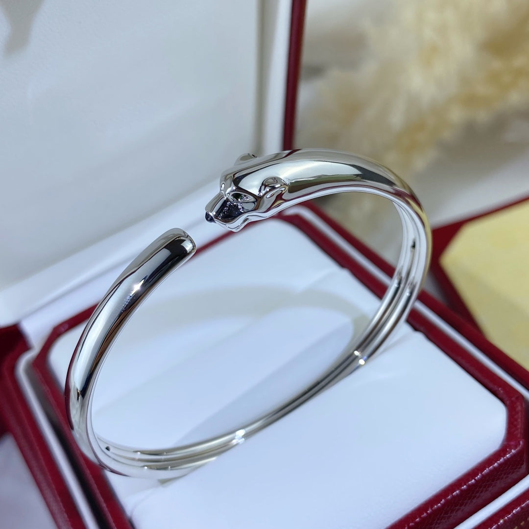 [CAT]PANTHERE SILVER OPEN BRACELET