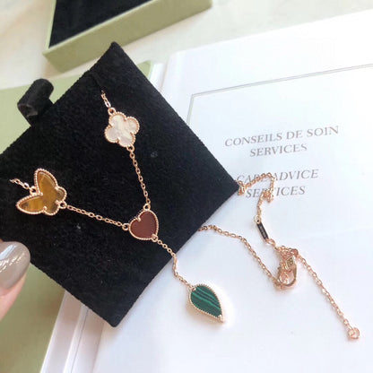 [VCA]LUCKY SPRING 4 MOTIFS ROSE GOLD NECKLACE