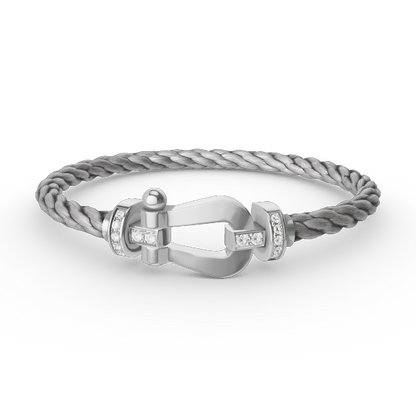 [Frd]FORCE LARGE HORSESHOE HALF DIAMOND BRACELET SILVER