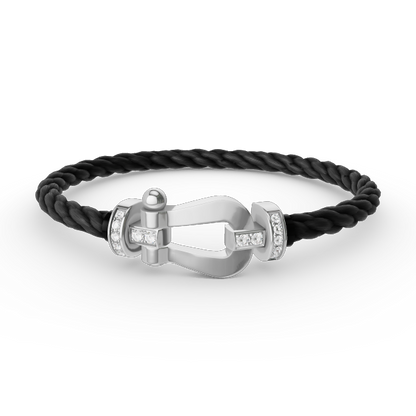 [Frd]FORCE LARGE HORSESHOE HALF DIAMOND BRACELET SILVER