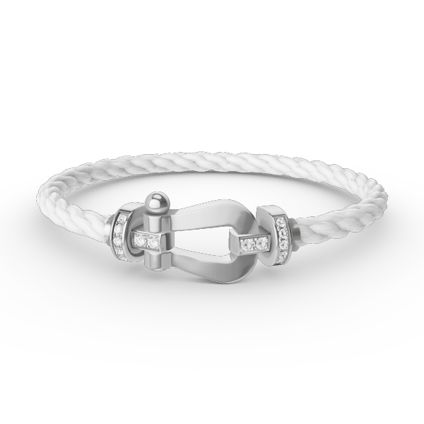 [Frd]FORCE LARGE HORSESHOE HALF DIAMOND BRACELET SILVER